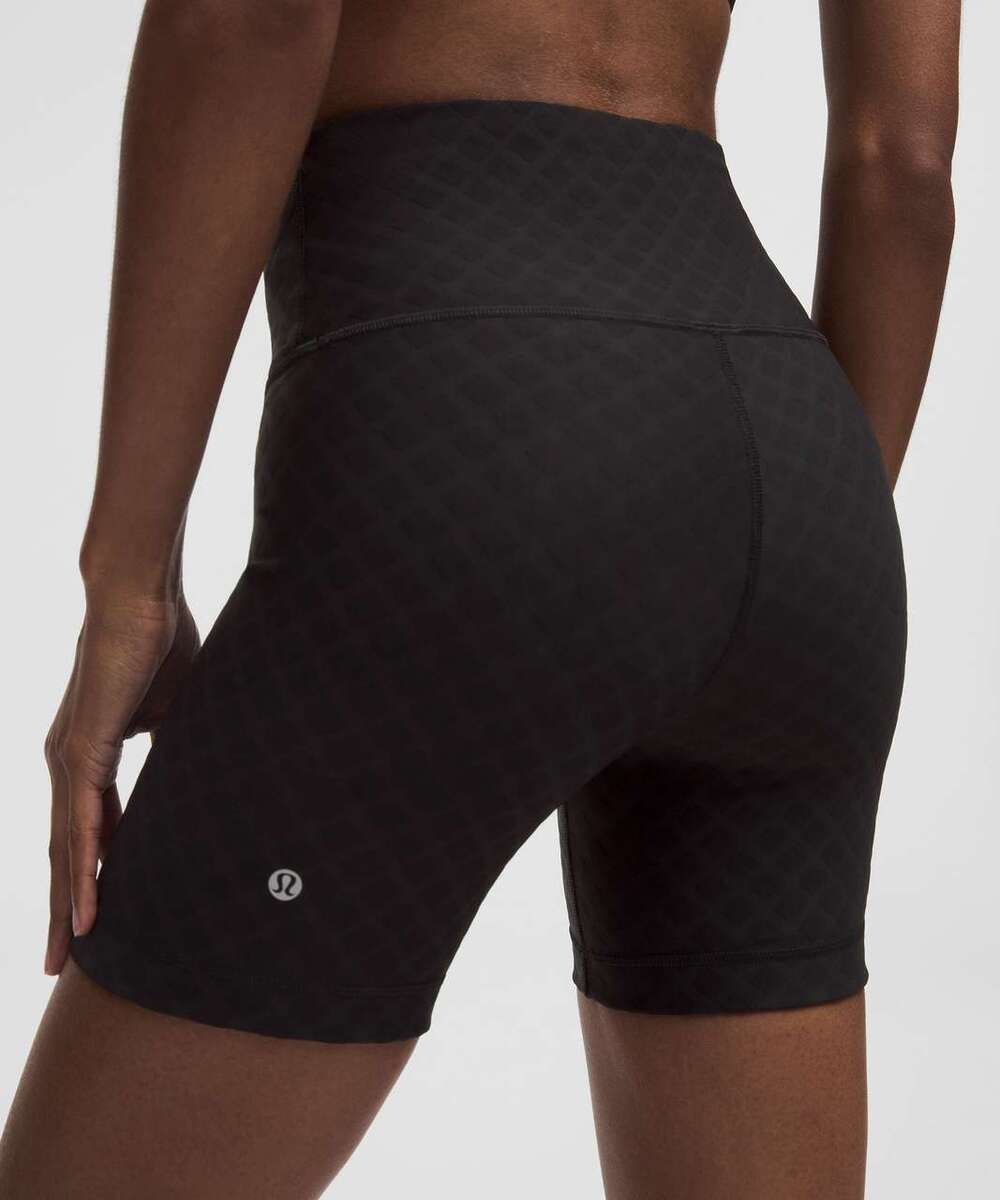 Lululemon 3D Jacquard Black Diamond Train High-Rise Short 6" Gym Biker Size 2